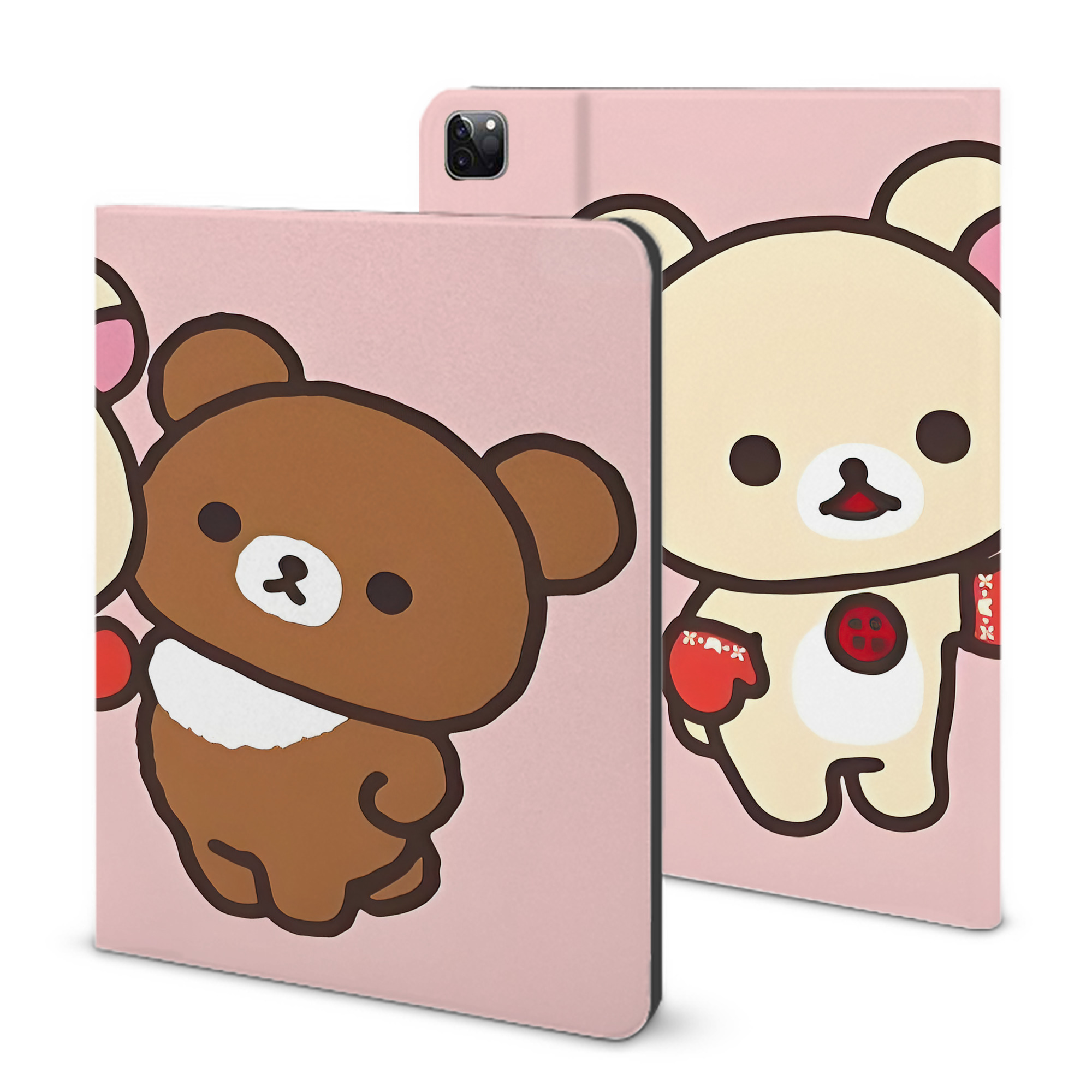 （画像用） リラックマ リラックマ キイロイトリ Rilakkuma Korilakkuma Kiiroitori IPad ケース ブック型 PUレザー TPU 耐衝撃 軽量 薄型 ペン収納なし 全面保護 IPad 各モデル対応